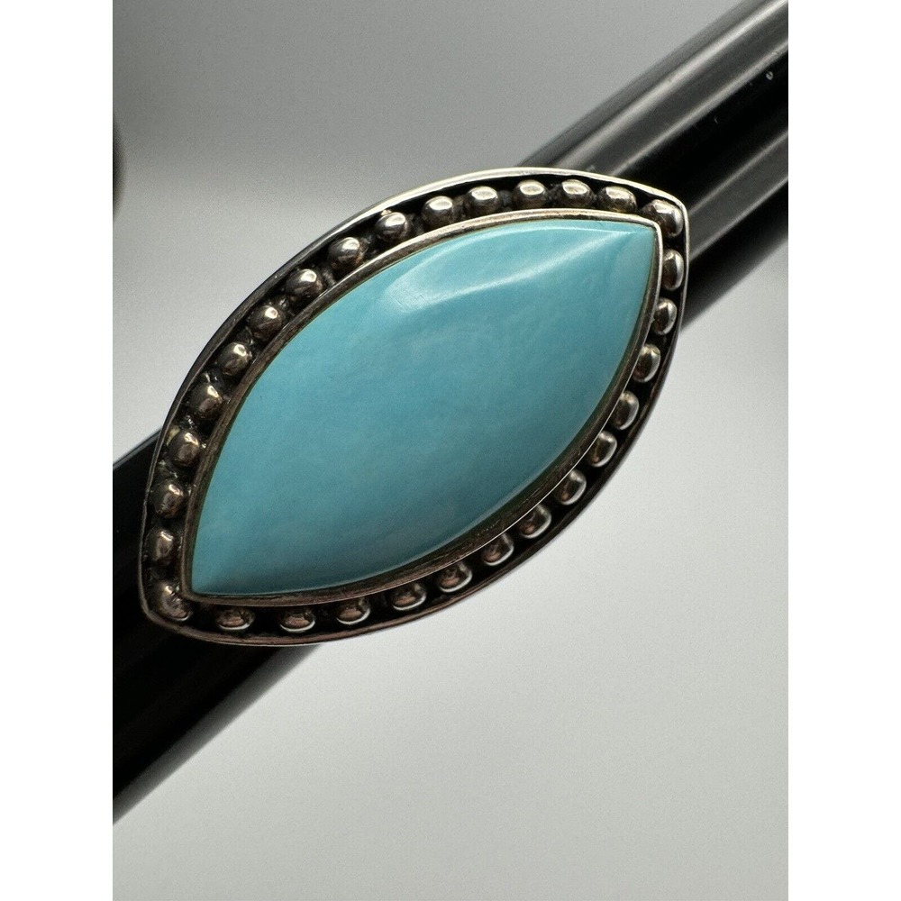Sterling Silver With Turquoise Marquise Ring Size 6